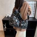 Fashion Women Cotton Padded Totes Winter Ladies Crossbody Bags Adjustable Casual