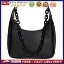Fashion Women PU Leather Underarm Bag Casual Solid Color Hobos Chain Small Purse