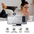 Digital FM Radio Projection Alarm Clock Smart LED Electric Desk Watch (A)