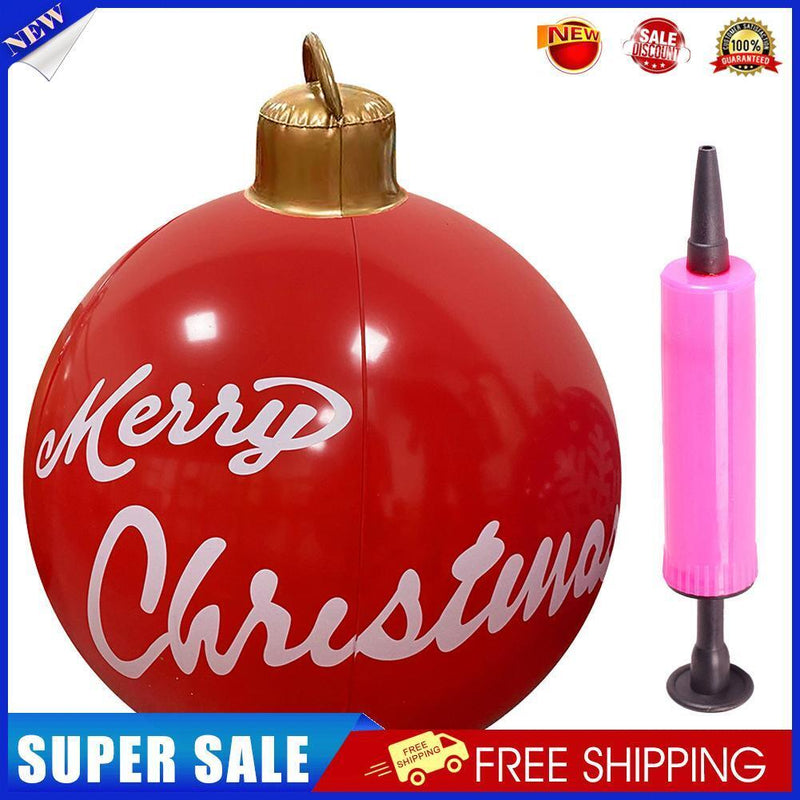 60cm Inflatable Christmas Balloon w/Pump Printed Ornament (Merry Christmas)
