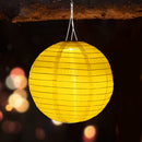 8 inch LED Round Solar Lantern Waterproof Pendant for Garden Decor (Yellow)