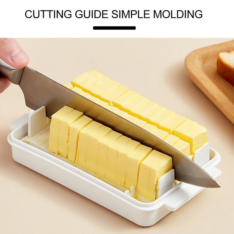 Butter Tray - Butter Cutting Storage Box with Lid Easy to Store in Refriger