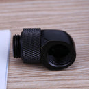 G1/4 Inner Outer Dual Thread 90 Degree Rotary Water Tube Connector(Black) Newly