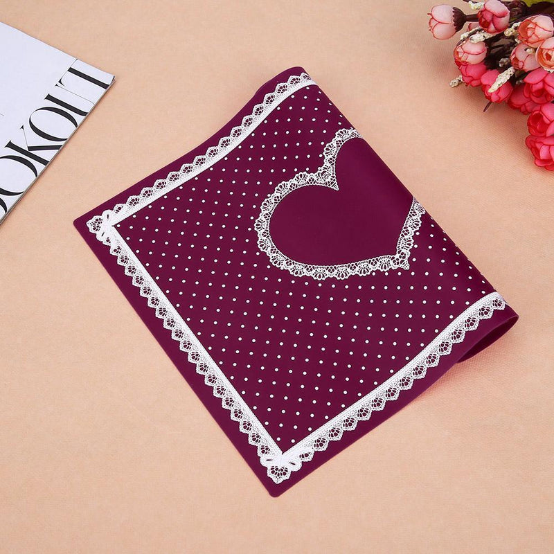 Heart Folding Washable Silicone Lace Dot Nail Art Hand Pad Manicure Mat(C) Newly