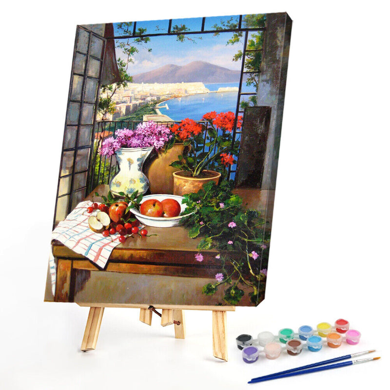 Table Flower Fruit Oil Paint By Numbers Kit DIY Frameless Drawing Picture Decor