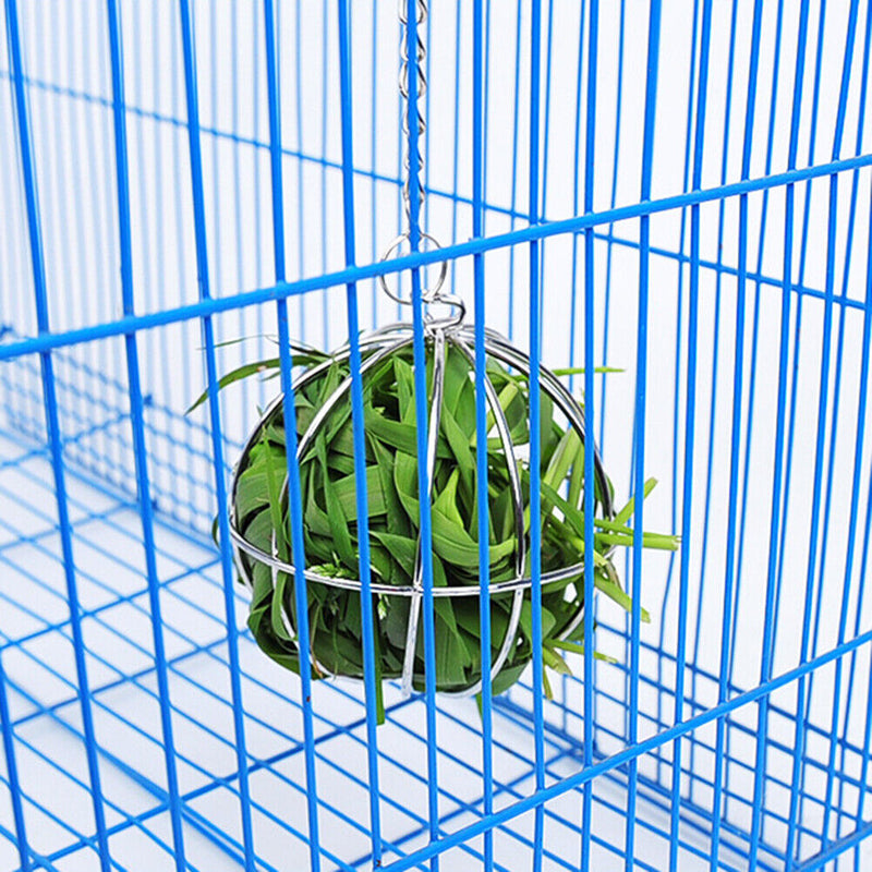 Hang Feeding Guinea Pig Rabbit Grass Ball Rack Round Stainless Steel Straw Ball