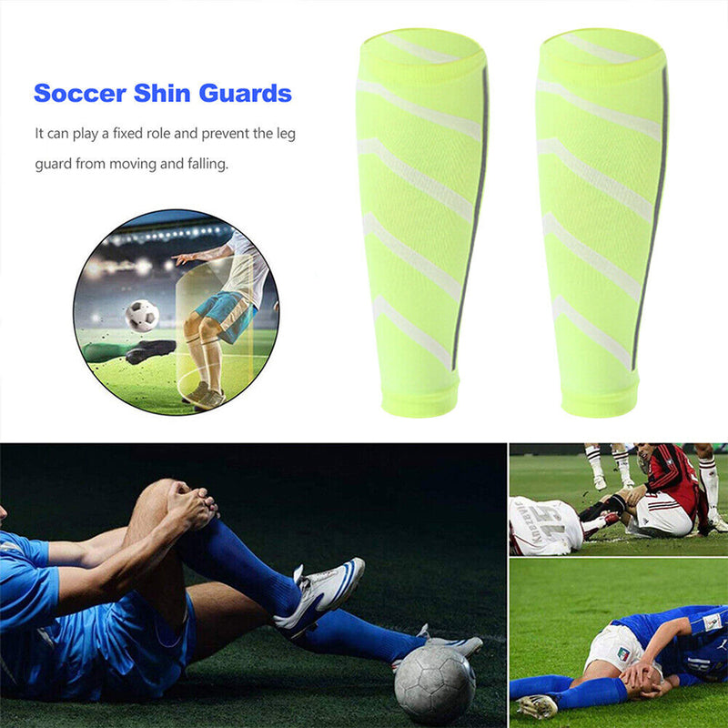 Leg Calf Shin Splints Support Running Athletics Compression Sleeves (Green)