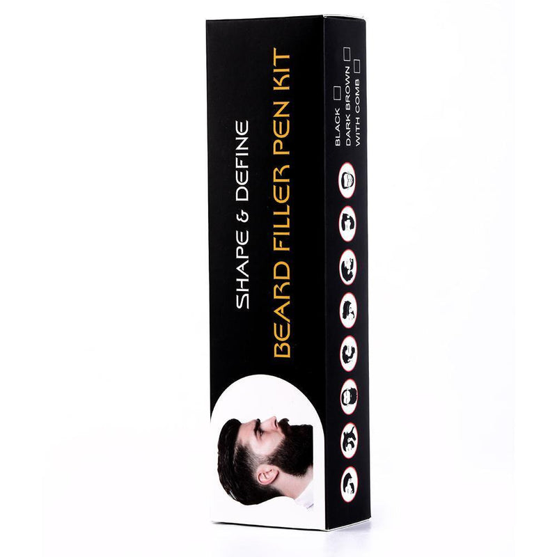 Beard Filling Pen Kit Eyebrow Moustache Filler Pencil Styling Tools (Black)