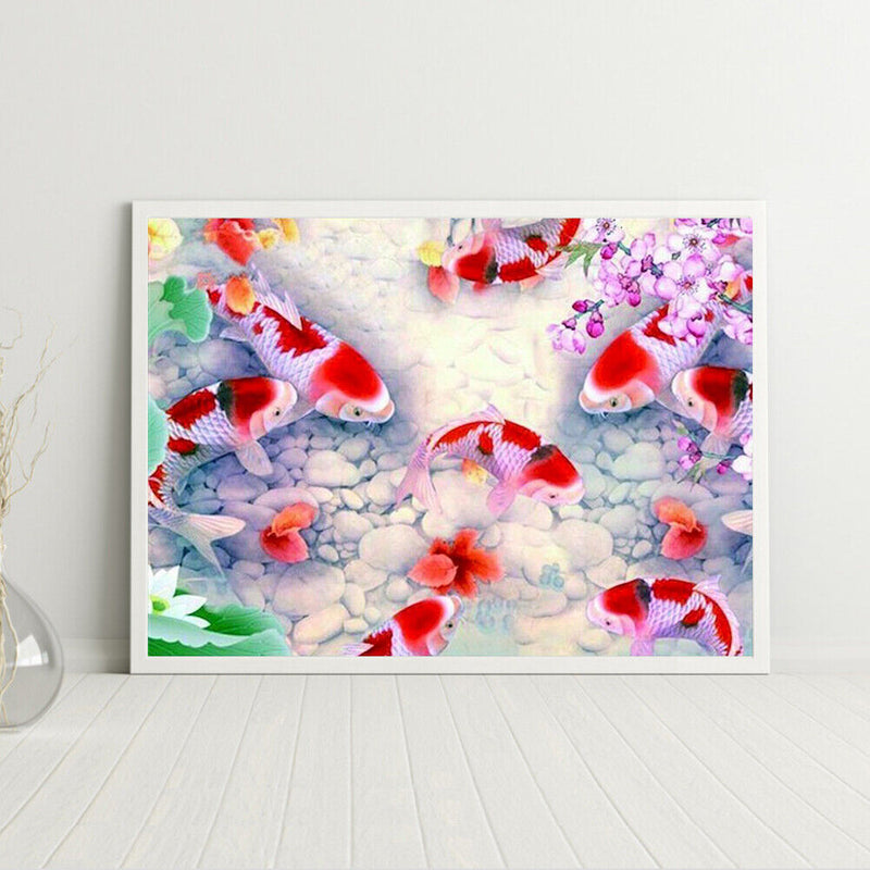 Frameless Oil Paint By Numbers Kit DIY Acrylic Beautiful Fish Handmade Craft