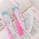Girls Ruler Bookmarks Cartoon Stationery Wooden Radish Rabbit Tassel Bookmark