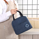 Waterproof Patch Lunch Bag Thermal Insulated Cooler Bento Case Tote (Blue)