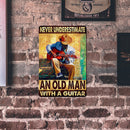 Metal Sign Tin Sign Man Playing Guitar Tin Plate Art Wall Poster Decor