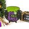 Witches Cauldron Sign Tiered Tray Decor Bead Garland Faux Book Stack