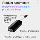 For CarPlay Android Car USB Wired Adapter Mic Input for Android 4.2 DVD Player