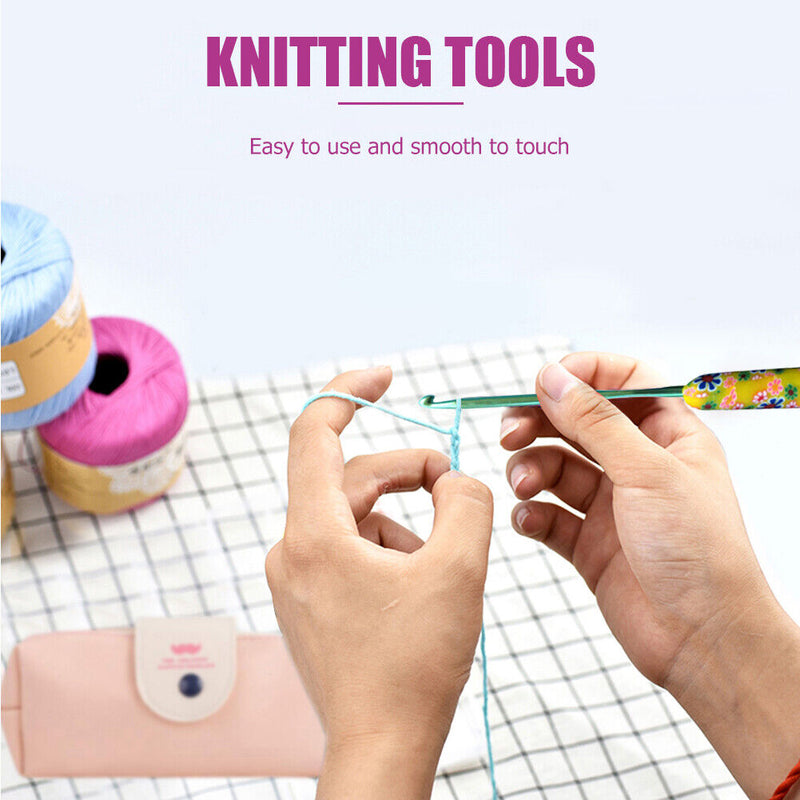 Soft Ceramic Handle Crochet Needles Crocheting Hooks Set Sweater Knitting Weave