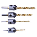 4pcs 3-6mm Drill Bit Set Woodworking Countersink Chamfers Home Tools