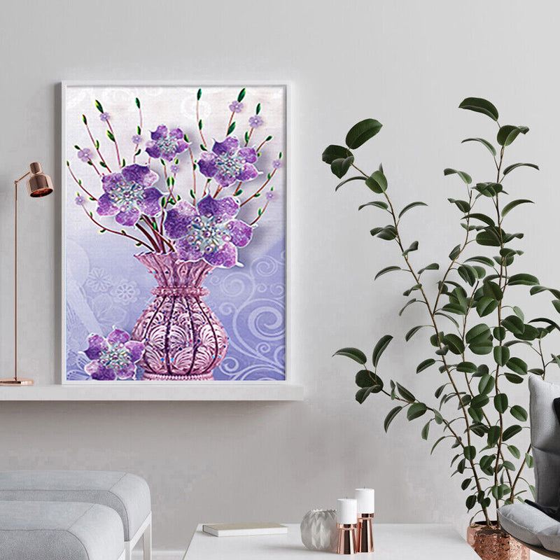 Part Drill Craft Poster DIY Flowers Vase Rhinestones Picture Diamond Painting