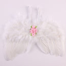 Boy Girl Flowers Angel Wings + Headband Set Photograph Props Outfits Feather