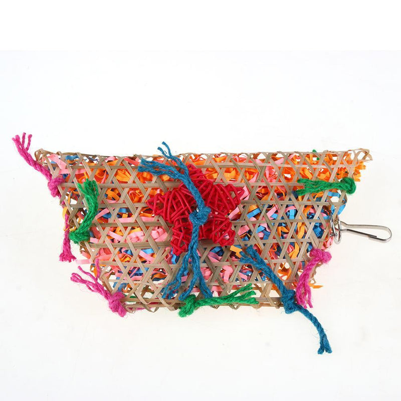 Colorful Bamboo Weaving Wooden Swing Parrot Bird Parrot Vine Bite Swing Chew Uprising