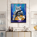 Stacking Cats Oil Paint By Numbers DIY Drawing Picture Kit for Adults Home Decor