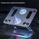 Adjustable Laptop Stand with Cooling Fan Notebook Lifting Holder (Grey) Newly