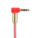 3.5mm Jack Stereo 1m Audio Cable Male to Male 90 Right Angle Cable (Red)