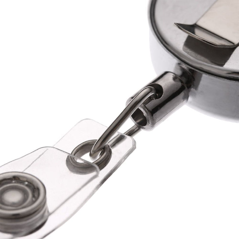 Stationery Metal Anti-Lost Clip Lanyards Badge Holder Key Ring Retractable