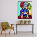 Painting By Numbers Kit DIY Color Dog Hand Painted Canvas Oil Art Picture