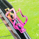 Road Cycling Bike Bottle Rack Plating Bicycle Water Holder Colorful (Pink) Newly