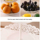 3 Tier Standing Fruit Vegetable Basket Bowl Rack Stand Embosse w/Handle H0M6