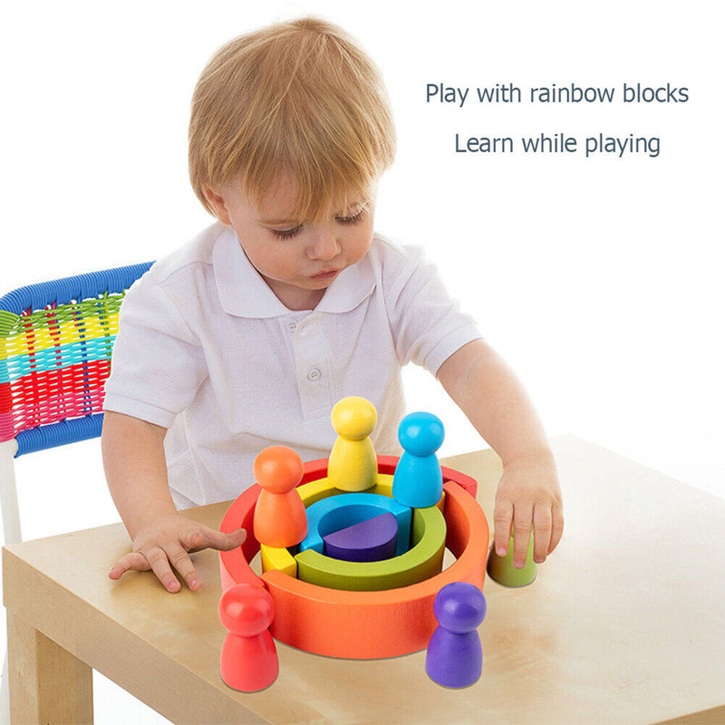 1 Set Rainbow Arch Building Block Toys Puzzle Stacking Brick for Children