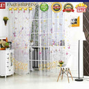 Butterfly Floral Tulle Voile Window Curtain Drape Panel (Rose 100X200cm