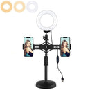 inch Selfie Ring Light Video Light Kit Dual Phone Brackets 3 Color Temperature