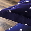 4pcs Star Printing Duvet Cover Flat Bed Sheet Pillowcase Soft Cotton Bedding