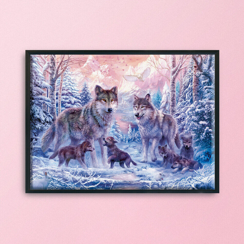 Counted Cross Stitch Kits Canvas 14CT Needlework Sets DIY (VS-0037 Wolf)