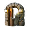 Dinosaur Climbing Windows (A)*1  Dragon Opening Door Statue (B)*1