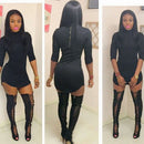 Women Long Sleeve Party3 Dress Evening Cocktail Mini Dress Clubwear L