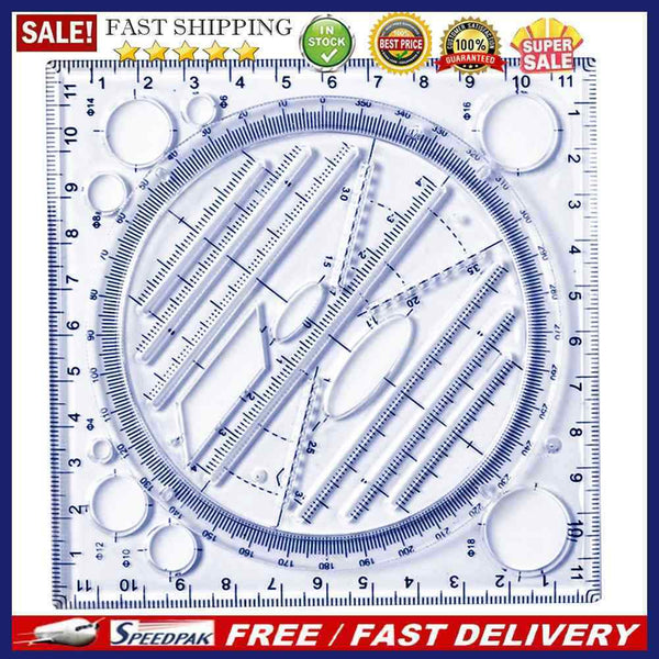 Multi-function Rotatable Drawing Template Art Design Construction Geometry