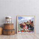Handmade Santa Train 5D DIY Full Round Drill Drawing Kit Diamond Painting Craft