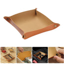 PU Desktop Storage Box Key Hall Tray Cosmetic Jewelry Organizer (Caramel) Newly