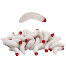 50pcs 2.4cm 0.5g Maggot Bionic Fishing Lures Artificial Soft Bait (White) Newly