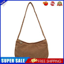 Fashion Women Corduroy Shoulder Underarm Bag Solid Color Handbags (Brown)