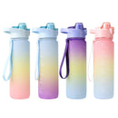 Outdoor Water Bottle with Straw BPA Free Gradient Drinking Cup (Purple)