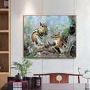 DIY Oil Paint by Numbers Squirrel Hand Painted Acrylic Coloring Picture Gift