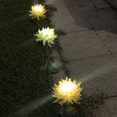 Solar Power Chrysanthemum Ground Light Flower Outdoor Garden Decor (Yellow)
