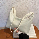 Women Solid Color Messenger Bag Lady Nylon Zipper Crossbody Bag (White)