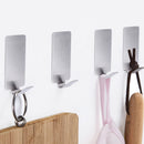 6pcs Stainless Steel Hooks Non-marking Strong Kitchen Bathroom Door Hooks Newly