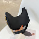 Women Pure Color Chain PU Shoulder Underarm Bag Retro Ladies Small Hobos Handbag