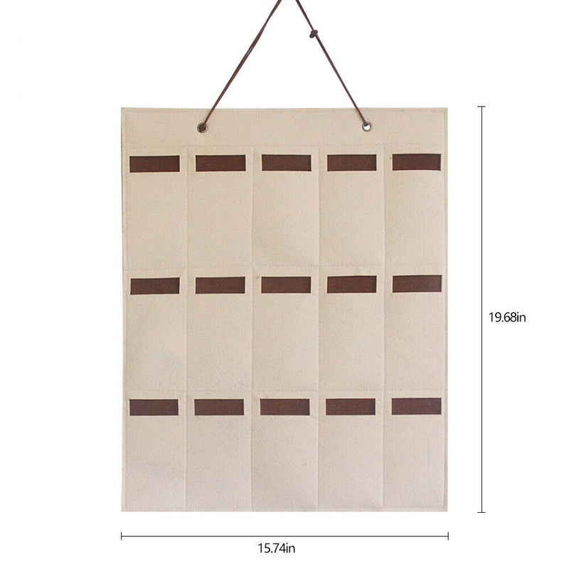 Eyeglasses Wall Door Hanging Pocket Glasses Storage Bag (Khaki) Newly