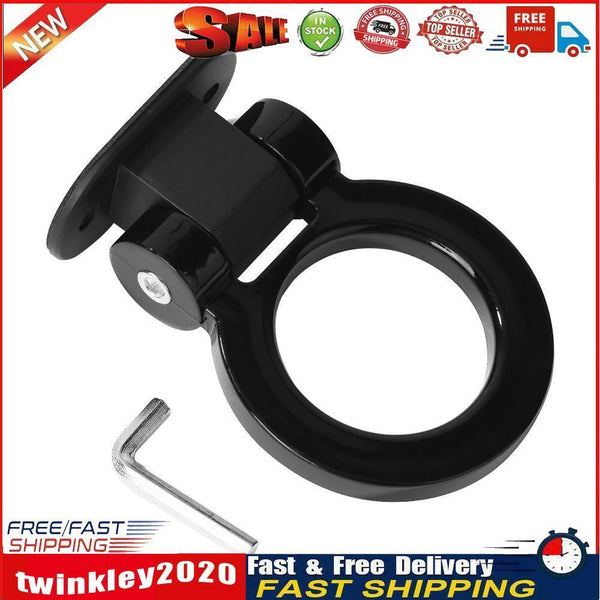 Decorative Car Trailer Hook Racing Ring Style Bumper Towing Hook (Black) Newly